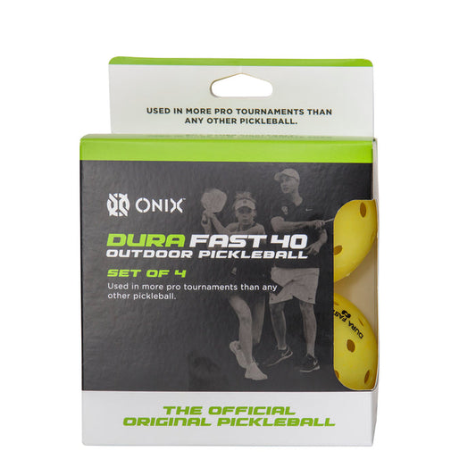 Onix Dura Fast-40 Outdoor Pickleballs - Set of 4 - [Yellow]