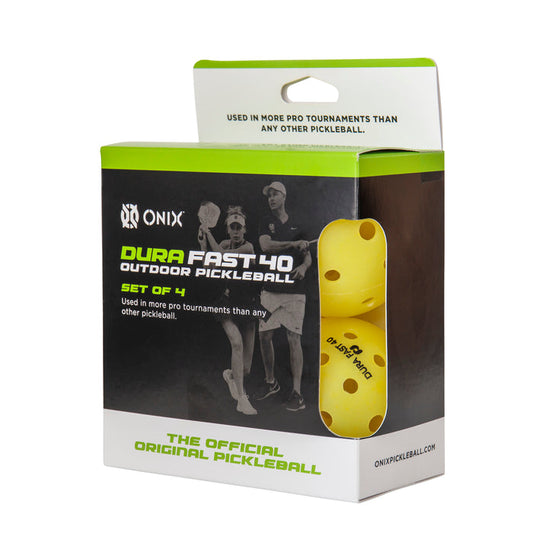 Onix Dura Fast-40 Outdoor Pickleballs - Set of 4 - [Yellow]
