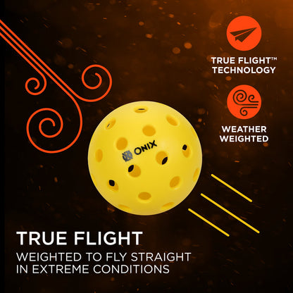 Onix Pure 2 Outdoor Pickleballs - Set of 6 - [Yellow]