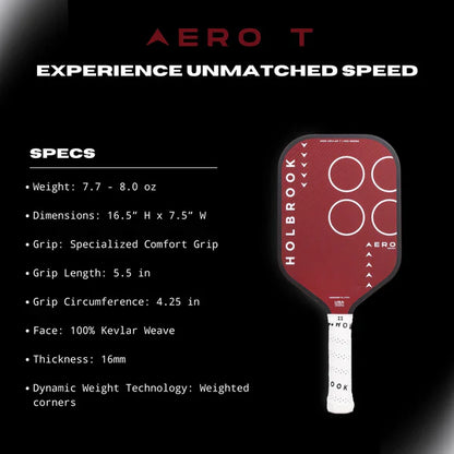 Holbrook Pro Aero Kevlar T 16mm Pickleball Paddle
